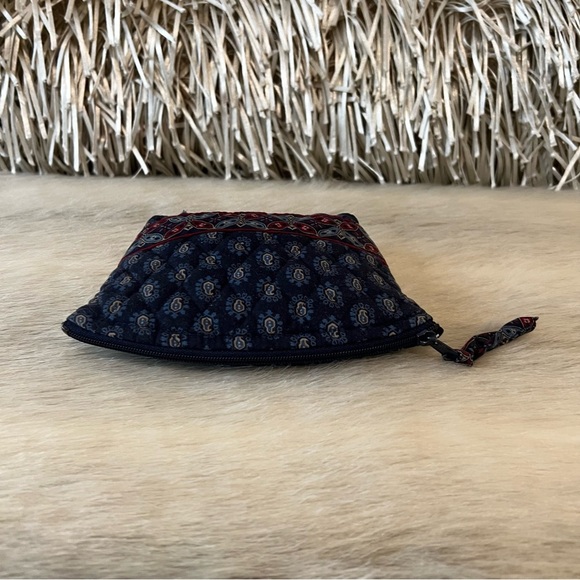 Vintage VERA BRADLEY Classic Navy 1999 Cosmetic Case Lined Red Butterflies USA - Picture 6 of 11